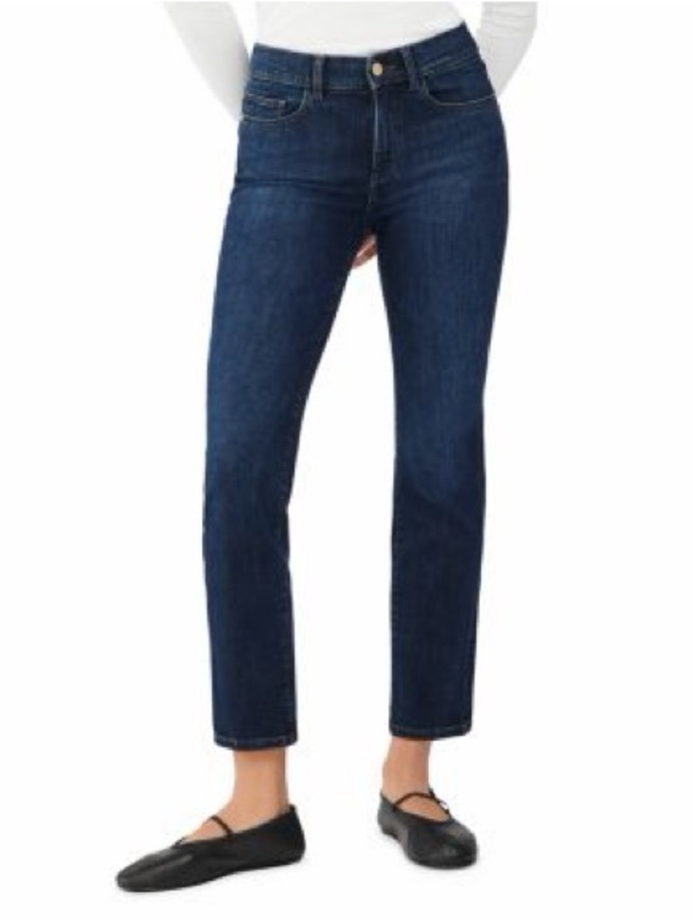 DL 1961 Mara Straight Mid Rise Instasculpt Ankle Jeans in India Ink Size 34